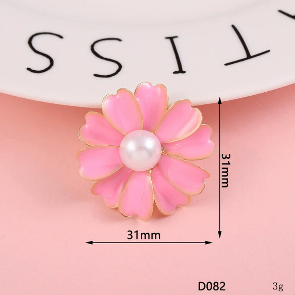 Wholesale Alloy Jewelry Accessories With Flower Pattern And Electroplating Treatment For Mobile Phone Shell Stick Drill Five Petal Flower And Snowflake Design