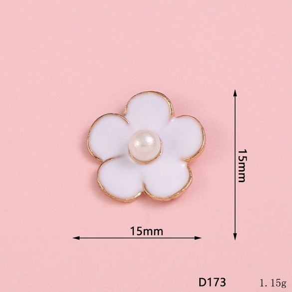 Wholesale Alloy Jewelry Accessories With Flower Pattern And Electroplating Treatment For Mobile Phone Shell Stick Drill Five Petal Flower And Snowflake Design