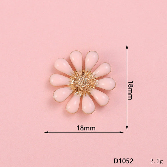 Wholesale Alloy Jewelry Accessories With Flower Pattern And Electroplating Treatment For Mobile Phone Shell Stick Drill Five Petal Flower And Snowflake Design