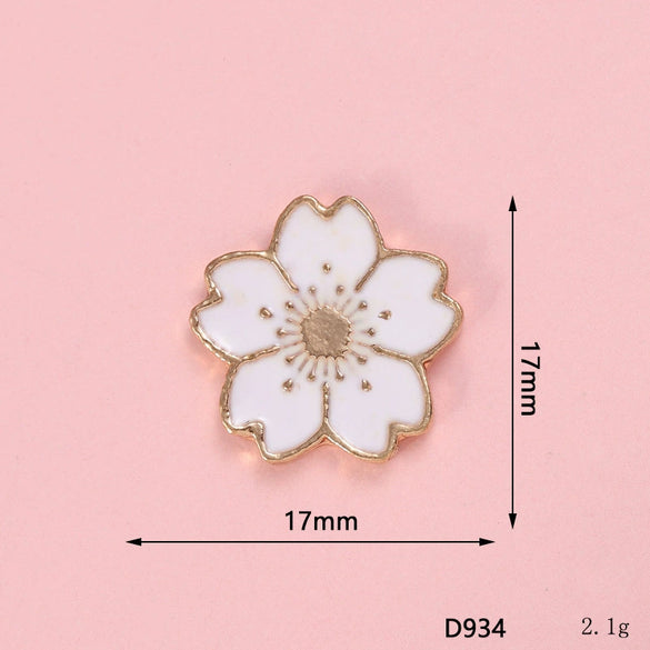 Wholesale Alloy Jewelry Accessories With Flower Pattern And Electroplating Treatment For Mobile Phone Shell Stick Drill Five Petal Flower And Snowflake Design