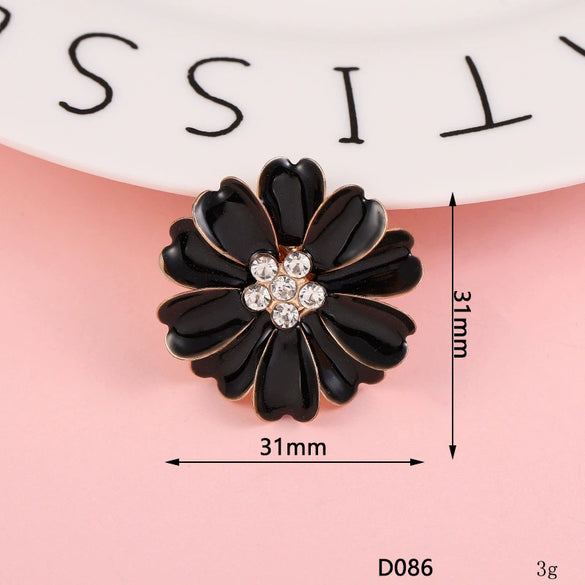 Wholesale Alloy Jewelry Accessories With Flower Pattern And Electroplating Treatment For Mobile Phone Shell Stick Drill Five Petal Flower And Snowflake Design