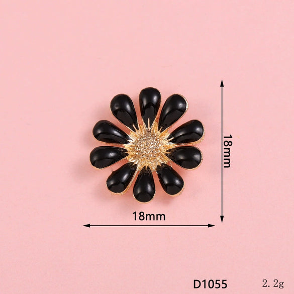 Wholesale Alloy Jewelry Accessories With Flower Pattern And Electroplating Treatment For Mobile Phone Shell Stick Drill Five Petal Flower And Snowflake Design