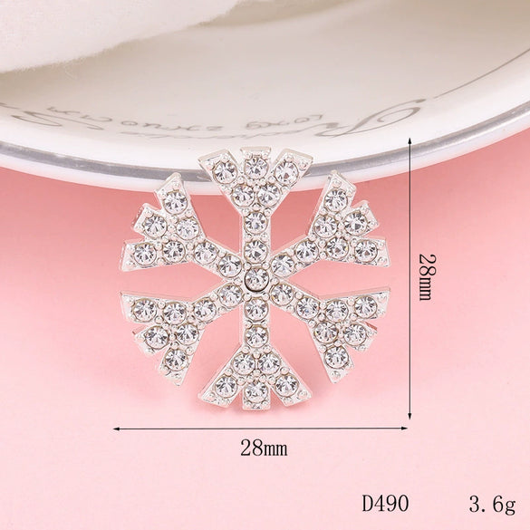 Wholesale Alloy Jewelry Accessories With Flower Pattern And Electroplating Treatment For Mobile Phone Shell Stick Drill Five Petal Flower And Snowflake Design