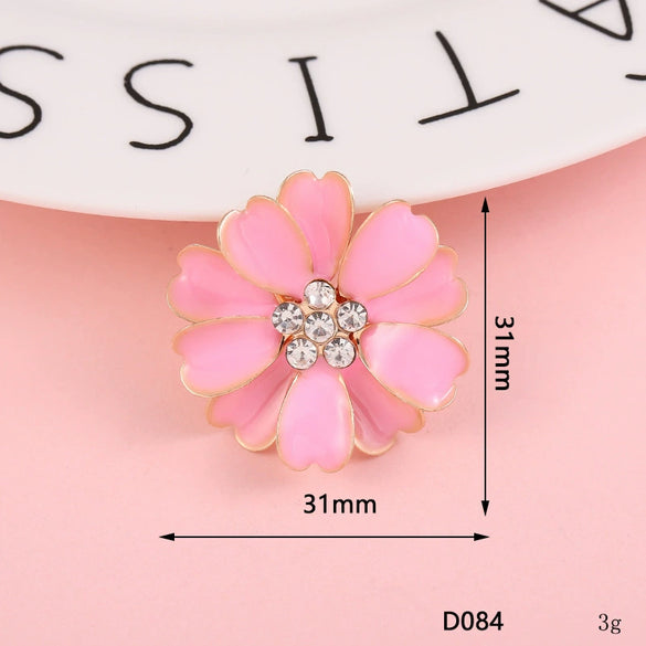 Wholesale Alloy Jewelry Accessories With Flower Pattern And Electroplating Treatment For Mobile Phone Shell Stick Drill Five Petal Flower And Snowflake Design