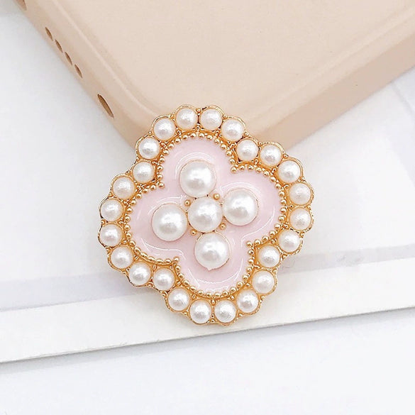 Wholesale Alloy Jewelry Accessories With Flower Pattern And Electroplating Treatment For Mobile Phone Shell Stick Drill Five Petal Flower And Snowflake Design