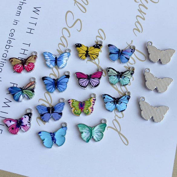 Wholesale Alloy Jewelry Accessories With Printing Butterfly Design For Fashion Retro Style