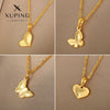 Wholesale Alloy Jewelry Butterfly Love Pendant Necklace With Honeycomb Dragon Scale Animals Zodiac Heart Pattern And Electroplating Treatment