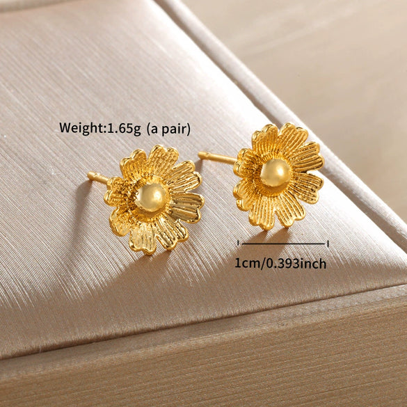 Wholesale Alloy Jewelry Fairy Style Plant Flower Earrings Electroplated
