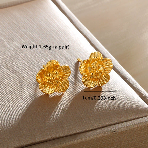 Wholesale Alloy Jewelry Fairy Style Plant Flower Earrings Electroplated