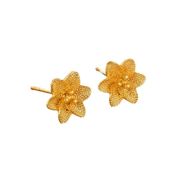 Wholesale Alloy Jewelry Fairy Style Plant Flower Earrings Electroplated