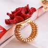 Wholesale Alloy Jewelry Geometric Plant Flowers Style Electroplated Red Rose Ring For Women