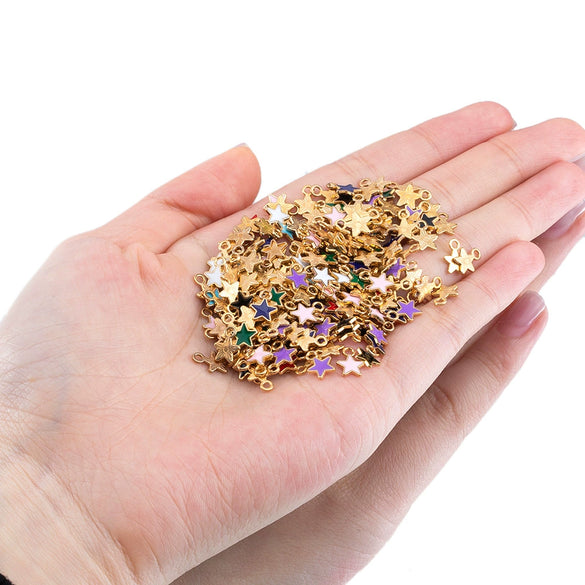 Wholesale Alloy Jewelry Pendant With Oil Dripping Process And Star Moon Shape For Necklace And Bracelet