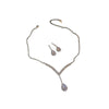 Wholesale Alloy Jewelry Set With Diamond Embedded Zircon Pendants In Water Drop And Love Heart Shapes For Women Light Luxury Style