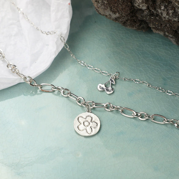 Wholesale Alloy Jewelry With Letters Numbers Text Pattern Electroplated Double Necklace
