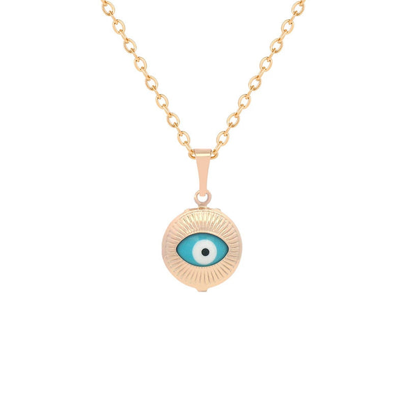 Wholesale Alloy 18K Goldplated Devil's Eye Niche Design Pendant Necklace For Women