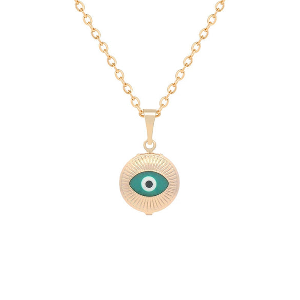 Wholesale Alloy 18K Goldplated Devil's Eye Niche Design Pendant Necklace For Women