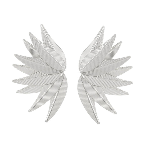 Wholesale Alloy Leaf Stitching Geometric Earrings For Women With Electroplating Treatment