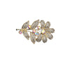 Wholesale Alloy Leafshaped Rhinestone Brooch Electroplated Clothing Accessories For Women