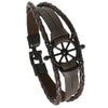 Wholesale Alloy Leather Buckle Handwoven Bracelets Retro Style Rudder Shape For Men And Women