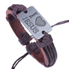Wholesale Alloy Leather Letter Geometric Style Electroplated Unisex Bracelet