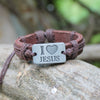 Wholesale Alloy Leather Letter Geometric Style Electroplated Unisex Bracelet