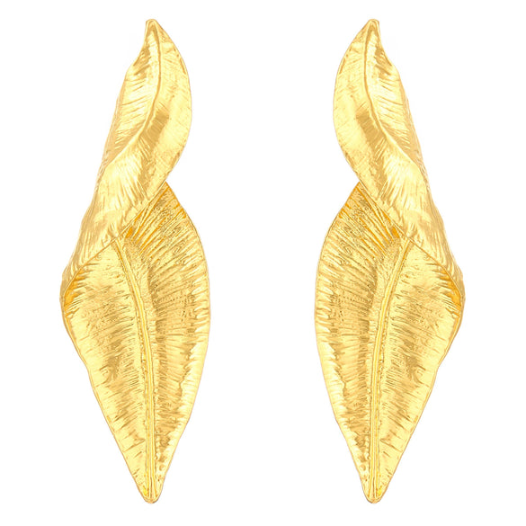 Wholesale Alloy Leaves Electroplated Women's Fashion Niche Design Earrings