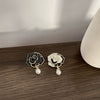 Wholesale Alloy Leaves Pattern Electroplated Camellia Pearl Women's Coat Brooch Fashion Accessories