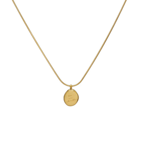 Wholesale Alloy Letter Gold Pea Necklace With Electroplating For Women Fashion High Sense Clavicle Chain And Simple Sweater Chain