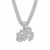 Wholesale Alloy Letter Pendant Necklace With Diamond For Men In Hiphop Style Cuban Chain