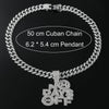 Wholesale Alloy Letter Pendant Necklace With Diamond For Men In Hiphop Style Cuban Chain
