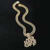 Wholesale Alloy Letter Pendant Necklace With Diamond For Men In Hiphop Style Cuban Chain