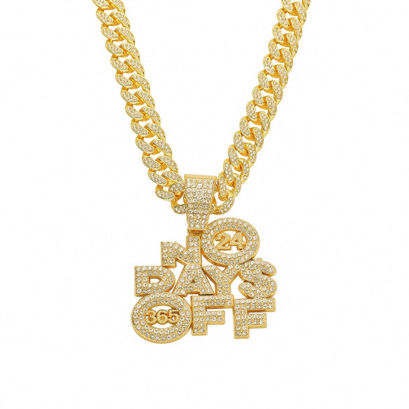 Wholesale Alloy Letter Pendant Necklace With Diamond For Men In Hiphop Style Cuban Chain