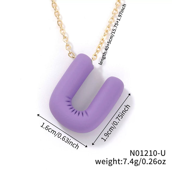 Wholesale Alloy Letter Pendant Necklace With O Chain And Electroplating Light Luxury Style