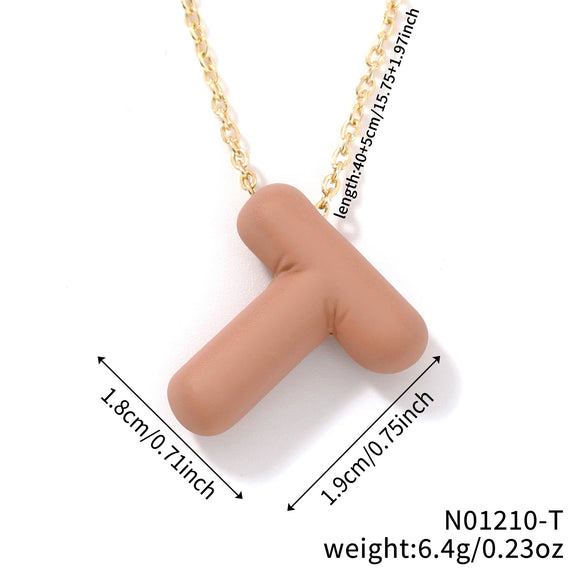 Wholesale Alloy Letter Pendant Necklace With O Chain And Electroplating Light Luxury Style