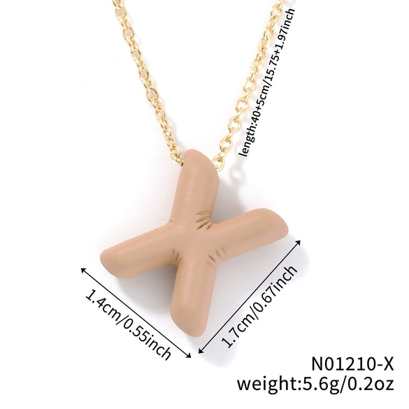 Wholesale Alloy Letter Pendant Necklace With O Chain And Electroplating Light Luxury Style