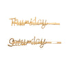 Wholesale Alloy Lettershaped Hair Clips Goldplated For Women Minimalist Style