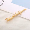 Wholesale Alloy Lettershaped Hair Clips Goldplated For Women Minimalist Style