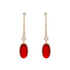 Wholesale Alloy Light Luxury Geometric Pomegranate Red Women's Earrings With Micropaved Zircon