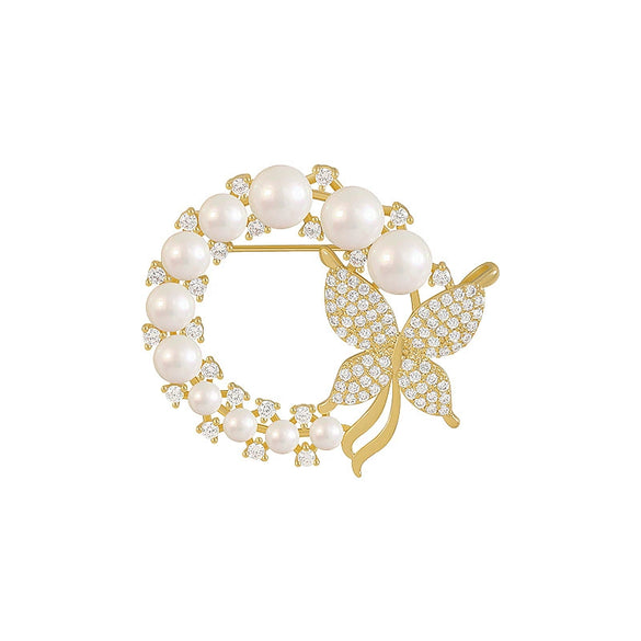 Wholesale Alloy Love Brooch With Flower Pattern Electroplated For Women