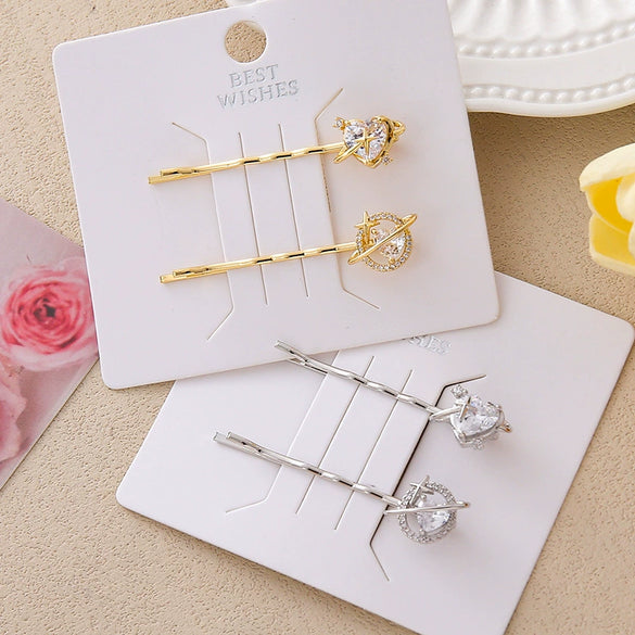 Wholesale Alloy Love Universe Planet Hairpin Clip Rhinestone Sweet Style Hair Accessories