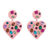 Wholesale Alloy Loveshaped Earrings With Inlaid Color Rhinestone And Diamond Design