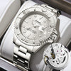 Wholesale Alloy Men's Business Style Round Dial Luminous Waterproof Mechanical Watch With Mineral Reinforced Glass Mirror And Stainless Steel Butterfly Double Snap Button Buckle