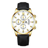Wholesale Alloy Men's Business Style Round Dial Quartz Belt Watch With Fake Three Eyes And Fanshaped Design