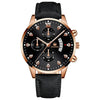 Wholesale Alloy Men's Business Style Round Dial Quartz Belt Watch With Fake Three Eyes And Fanshaped Design