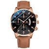 Wholesale Alloy Men's Business Style Round Dial Quartz Belt Watch With Fake Three Eyes And Fanshaped Design
