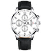 Wholesale Alloy Men's Business Style Round Dial Quartz Belt Watch With Fake Three Eyes And Fanshaped Design