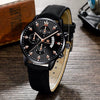 Wholesale Alloy Men's Business Style Round Dial Quartz Belt Watch With Fake Three Eyes And Fanshaped Design