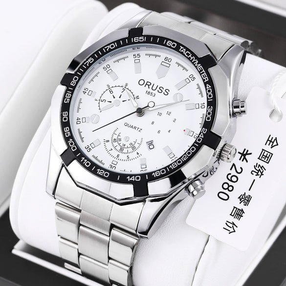 Wholesale Alloy Men's Business Style Round Dial Waterproof Luminous Watch