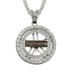 Wholesale Alloy Men's Diamondembedded Dollar Sign Pendant Necklace With Cuban Chain