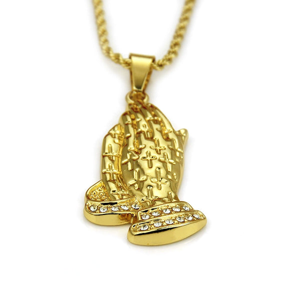 Wholesale Alloy Men's Hip Hop Punk Bergamot Diamond Pendant Necklace